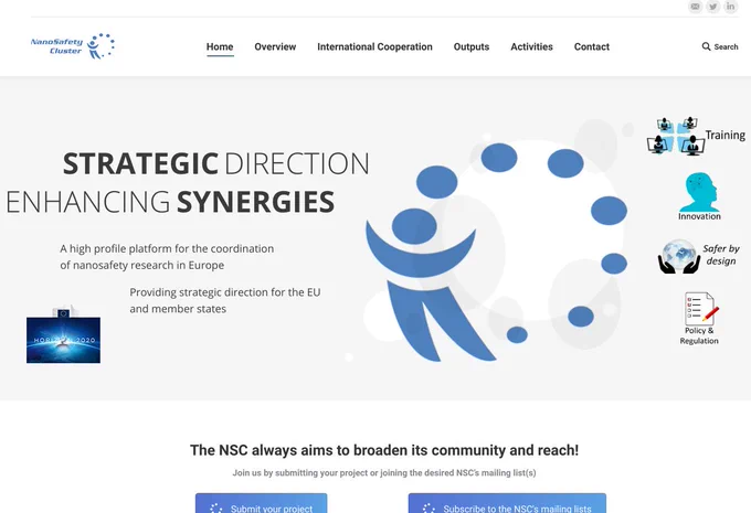Screenshot of the frontpage of the new website