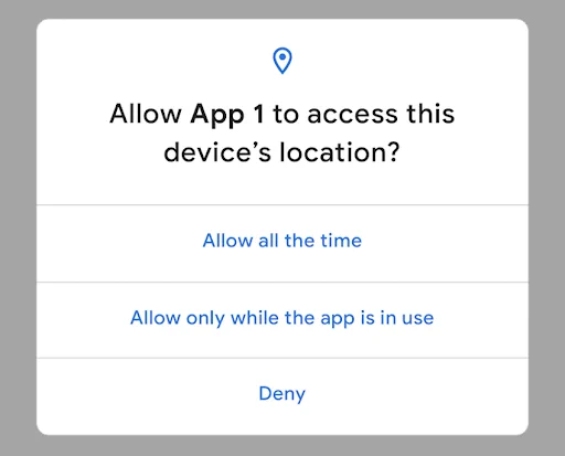 Allow App to access this device's location? Notification