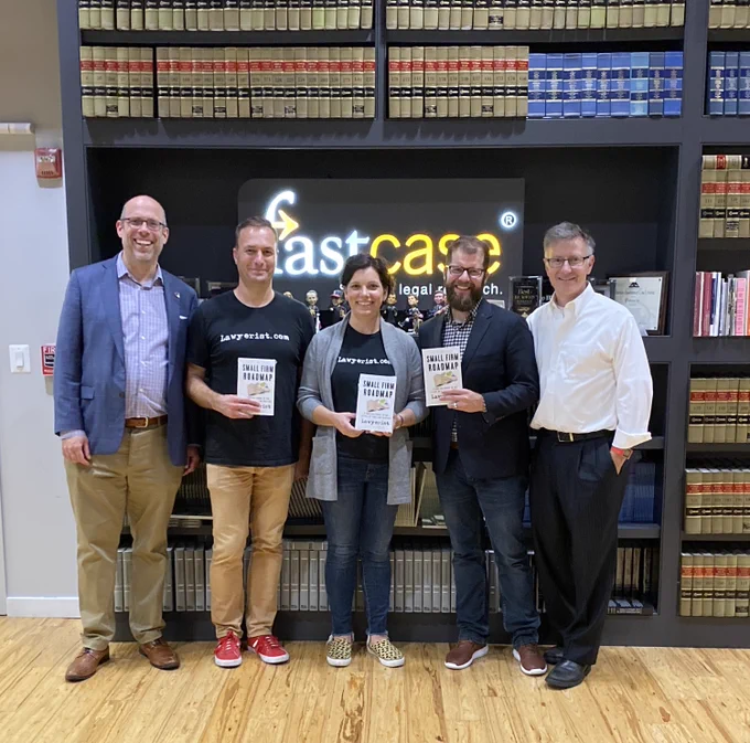 Phil Rosenthal, Sam Glover, Stephanie Everett, Aaron Street, and Ed Walters, at Fastcase HQ in Washington, DC.