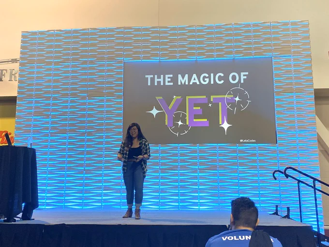 Leta talking about the power of the word "yet"