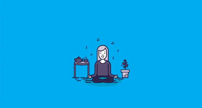 A drawing of someone meditating 
