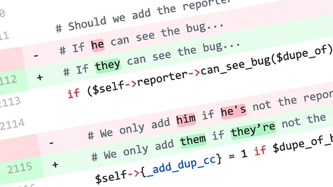 A screenshot of part of the change