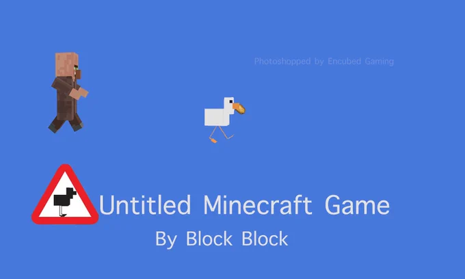 Villager chasing a goose with a potato.