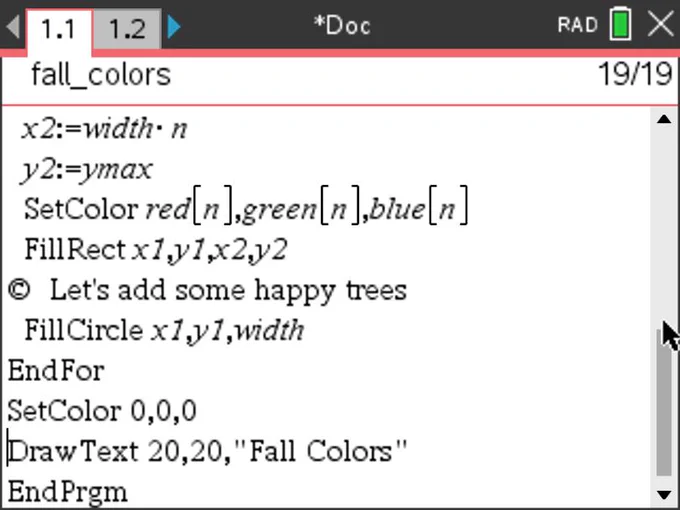 Code to add filled circles