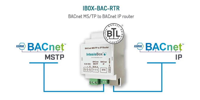 BACnet MS/TP to BACnet IP router Intesis gateway