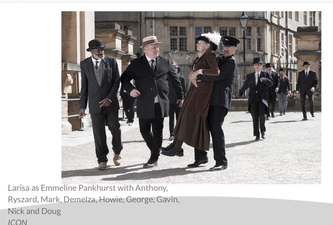 Larisa as Emmeline Pankhurst, with other members of the ICON project. Pictured in Oxford.
