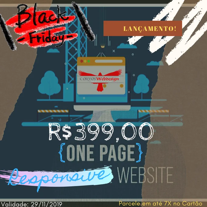 Oferta Black Friday One Page Responsive Website