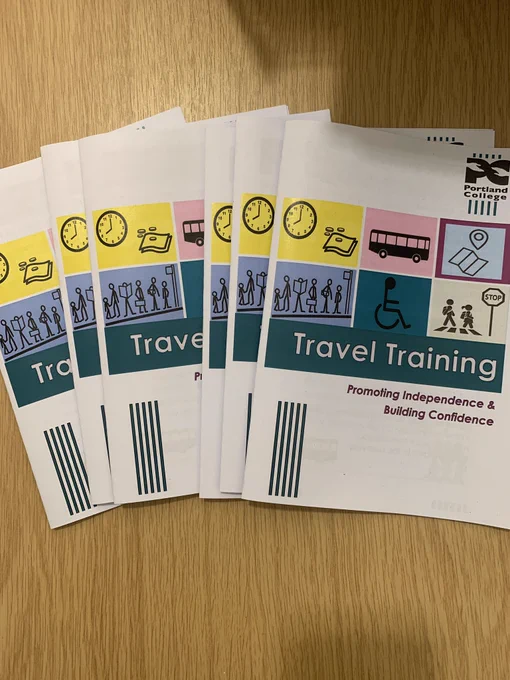 Paper leaflets explaining travel training