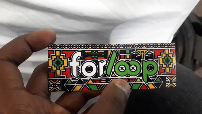ForLoopZimbabwe laptop sticker.