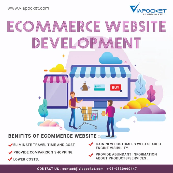 Get an attractive #ecommercewebsite and enjoy the amazing benefits of it. Enquire to know more www.viapocket.com