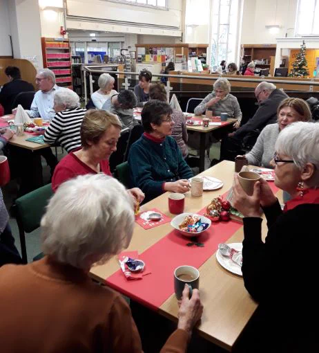 Volunteers gathered at Haywards Heath Library to enjoy refreshments hosted by library staff.