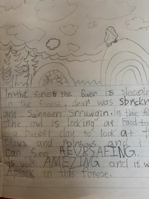 Student writing