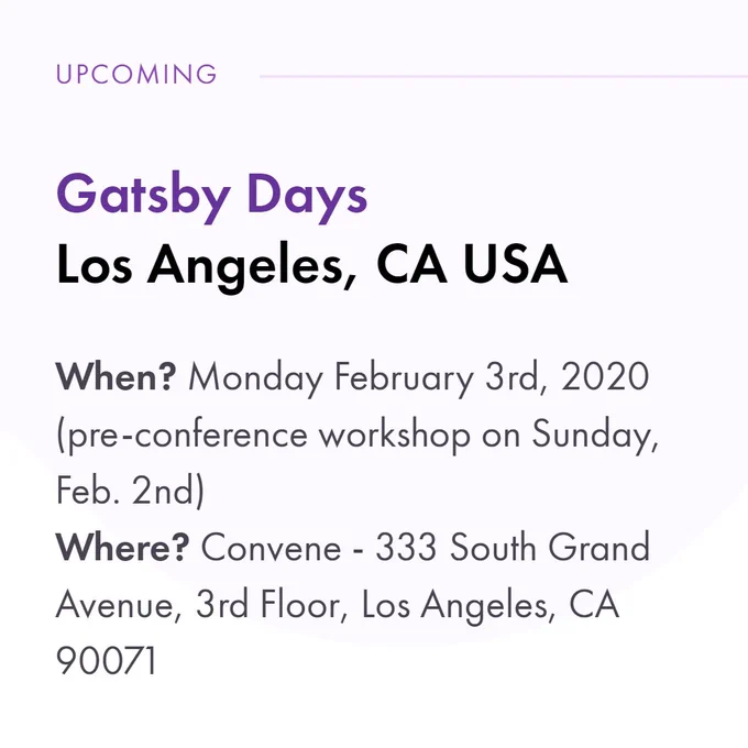 Screenshot - Gatsby Days - Los Angeles on February 3rd