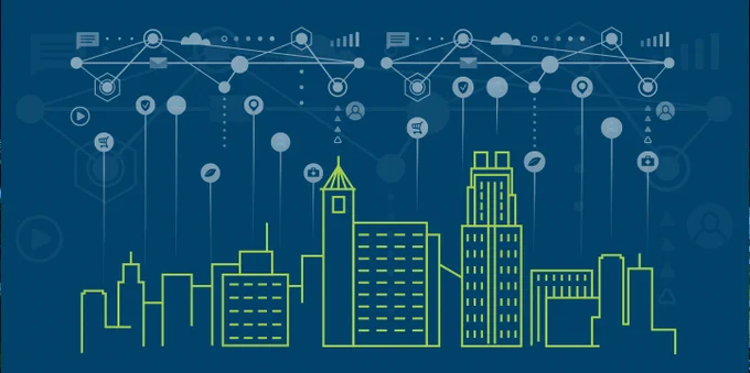 graphic of a downtown