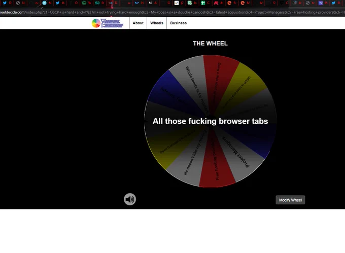 Rant wheel for the Airing of Grievances