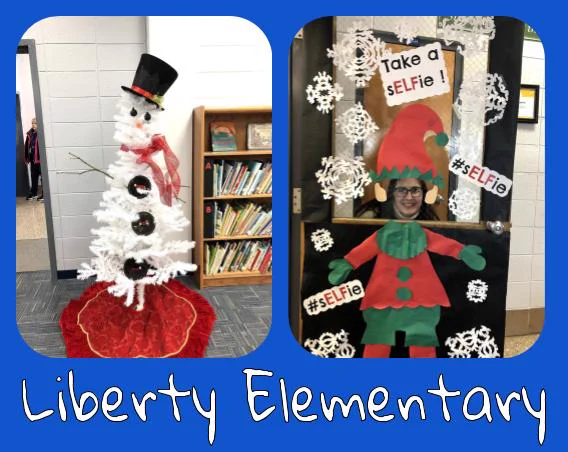 Liberty Elementary School Holiday Library Display
