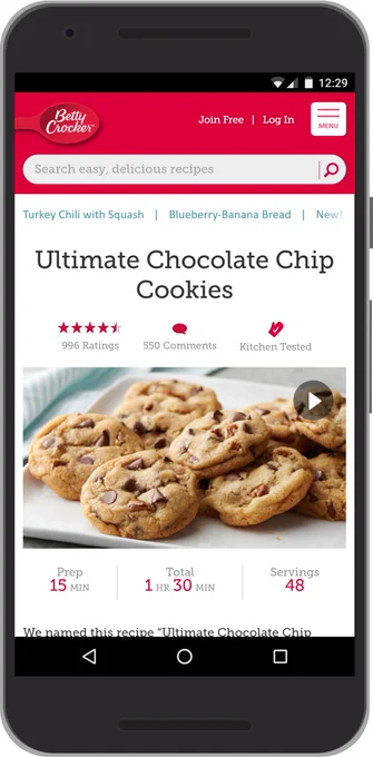 Ultimate Chocolate Chip Cookie recipe from Betty Crocker.