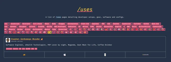 ssmusoke on https://uses.tech/