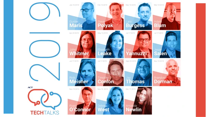 The 2019 roster of Tech Talks - thank you to everyone!