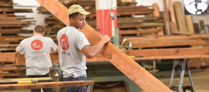 The Baltimore Wood Project is boosting communities. Photo by Jenny Braudaway, Humanim, is used with permission.