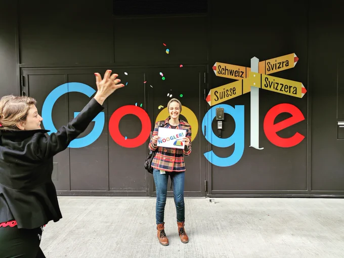 Nada at Noogler orientation at Google Zurich.
