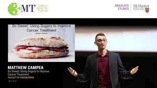 Matthew Campea presents his winning 3MT at the 2019 McMaster competition.
