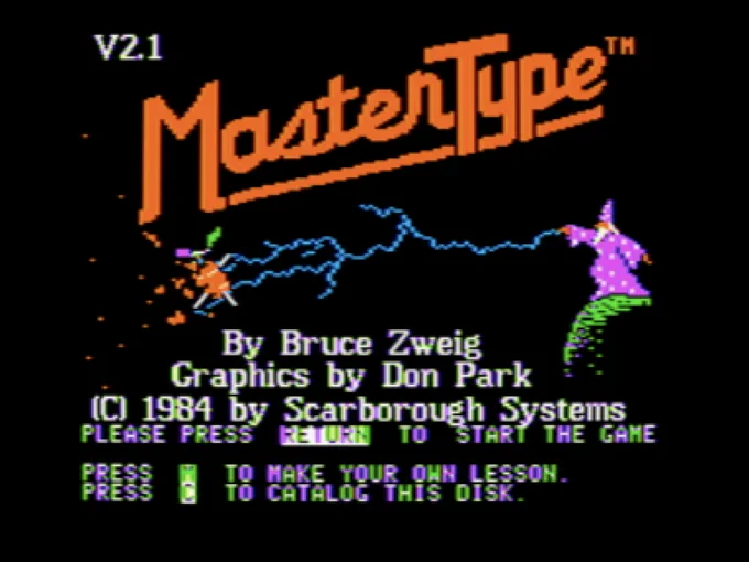title screenshot from "MasterType"