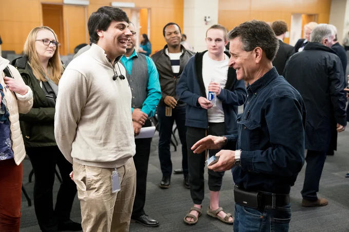 USPTO employee talking with Dean Kamen