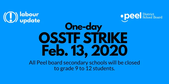 Graphic with OSSTF labour update information.