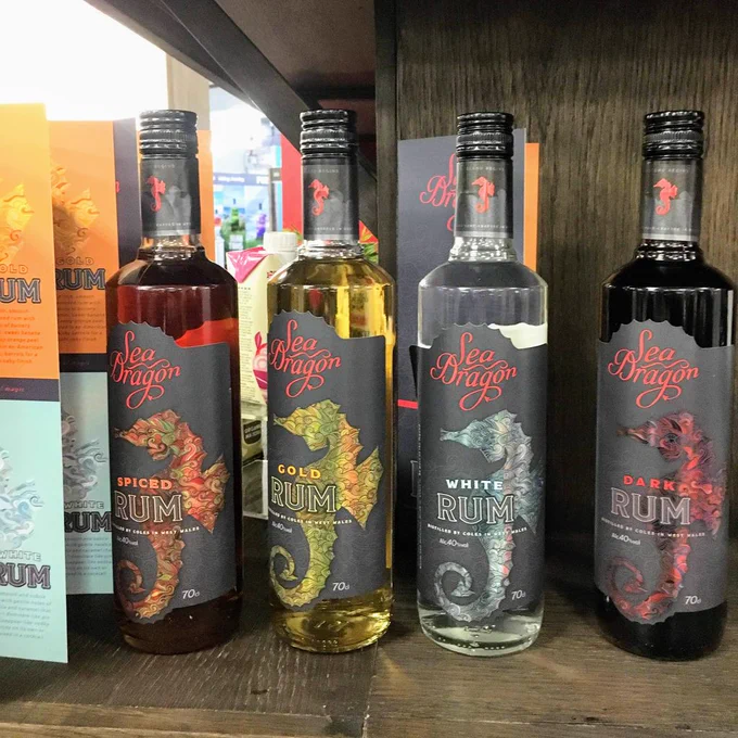 Rum products at Pub20 trade show. 