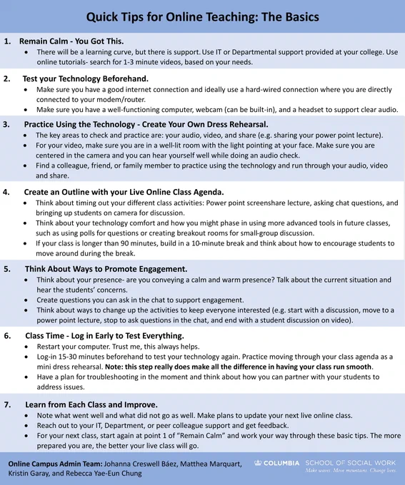 Teaching tips