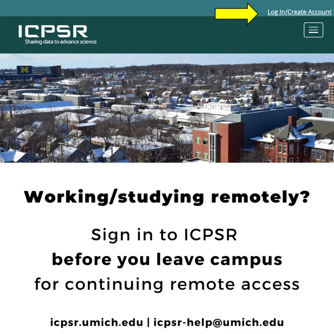Log in to ICPSR for remote access