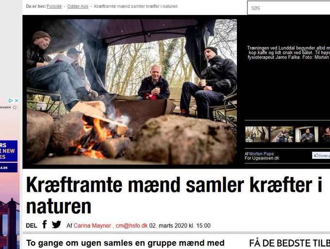 Mænd med nuværende eller tidligere kræftdiagnoser mødes i Odder for at træne og hygge sig.