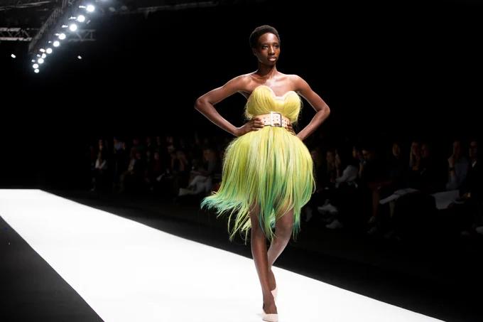 Model on catwalk