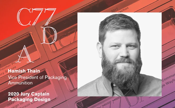 Black and White Photo of Hamish Thain of Ammunition, 2020 Core77 Design Awards Packaging Jury Captain