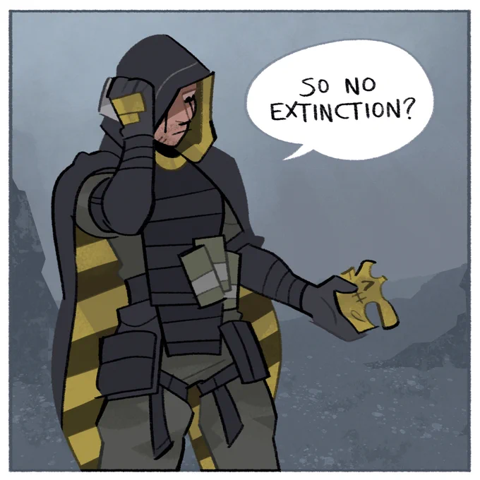 A recreation of the "So no head?" Vine but with Higgs. He's saying "So no extinction?"