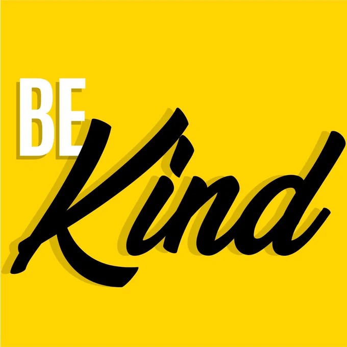 "Be Kind" black and gold graphic