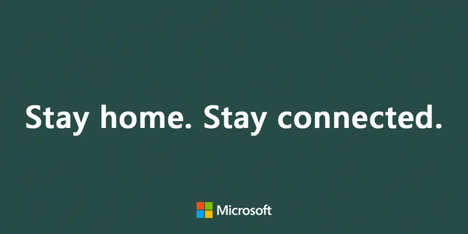 Graphic with text "Stay Home. Stay Connected."