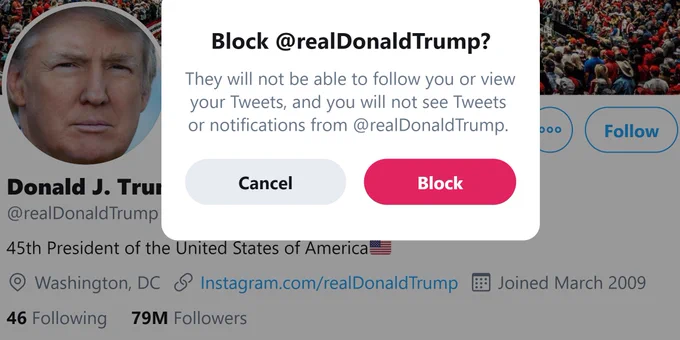 Hello Twitter. Today we will make you great again.

📌 #BlockTrump Challenge 📌

1) Just #BlockTrump
2) Pass on the Hashtag
3) Nominate followers
4) Enjoy your new timeline
