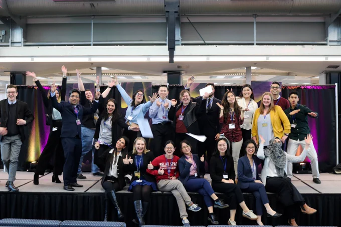 BCITSA volunteers posing on stage at IxL