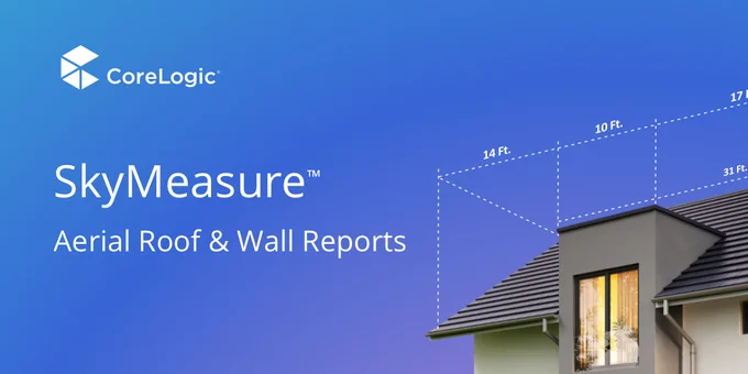 Picture of the roof of a home with measurements