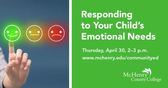 Responding to Your Child's Emotional Needs  Thursday, April 30 2-3 p.m.