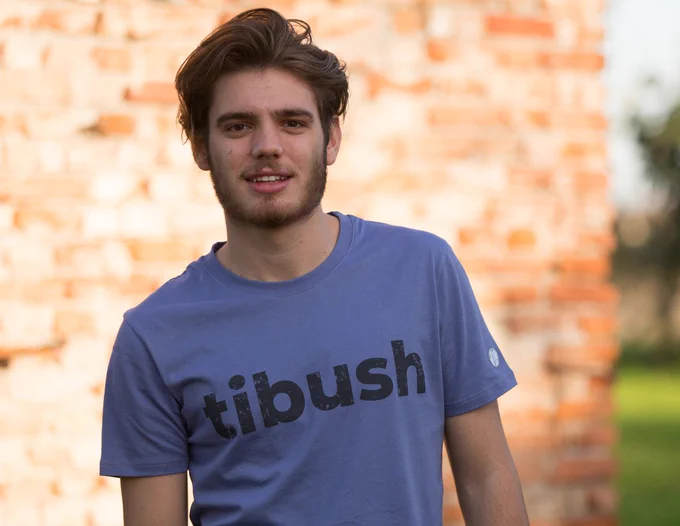male model wearing a tibush beach no.1 tshirt