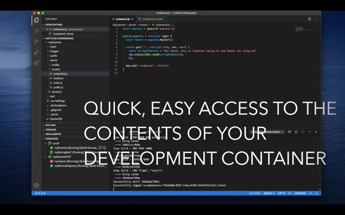 Quick easy access to the contents of your development container