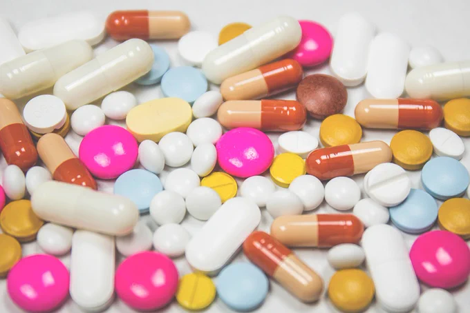 Assortment of colourful pills