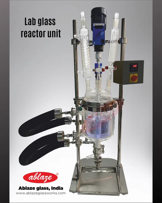 Lab glass reactor unit by ablaze glass works design