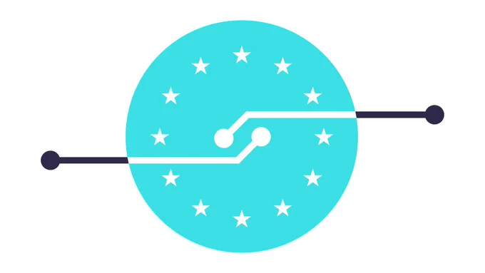 The EDPIA's logo represents a digital handshake in a European environment. The logo was created before the Covid-19 health crisis but is more relevant today than ever.