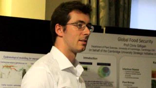 Photo of Dr Matt Castle presenting at a Cambridge Global Food Security event