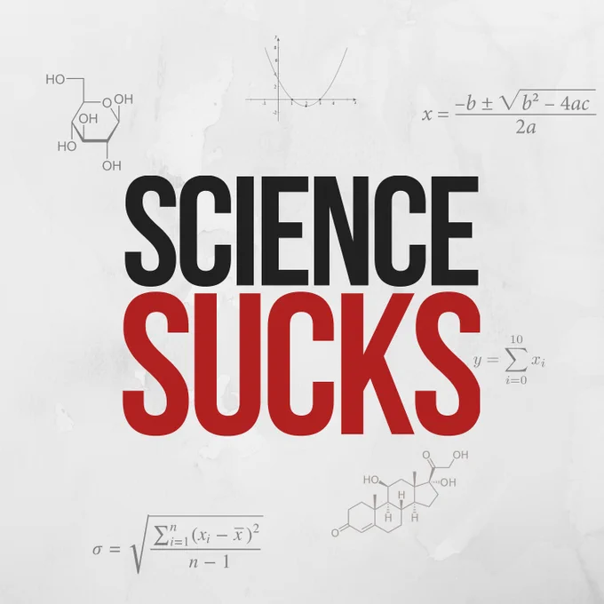 The Science Sucks logo, which says "Science" in black font and "Sucks" in red font with a blank background.