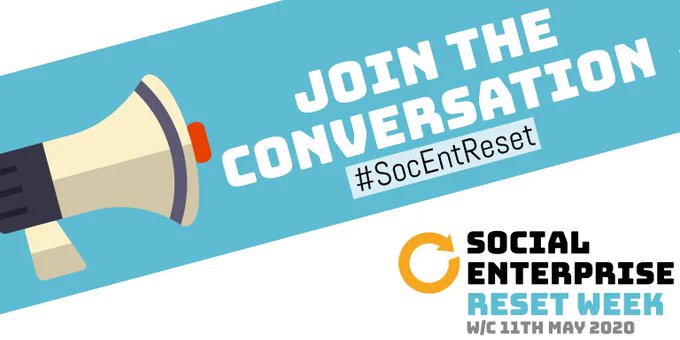 Promotional image for Social Enterprise Reset Week, including dates and hashtag #SocEntReset.